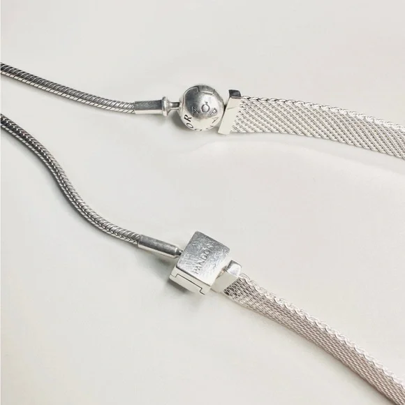 NWOT Pandora Reflexions Mesh Bracelet - Sterling Silver S925 ALE 6.3” - Picture 6 of 7